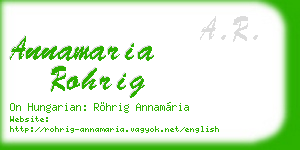 annamaria rohrig business card